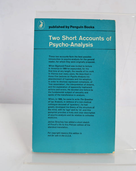 Two Short Accounts of Psychoanalysis by Sigmund Freud (Penguin / second reprint, 1966)