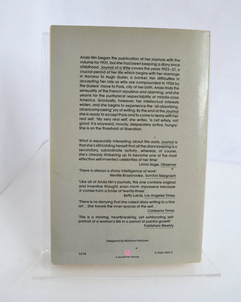 Journal of a Wife: The Early Diaries of Anais Nin, 1923 – 1927 (Quartet / 1986)