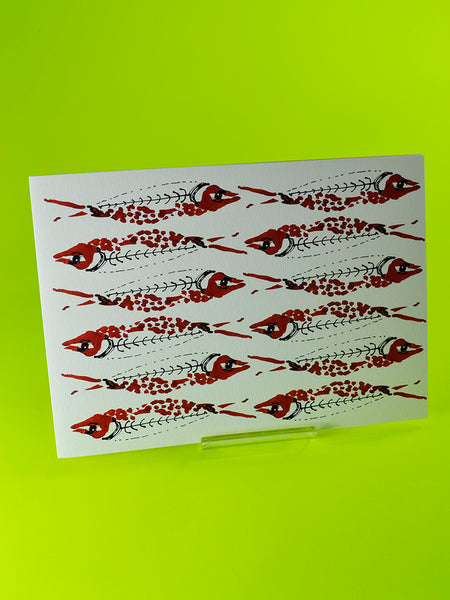Chilli Fish by Joan Charnley (original 1950 Indian ink on paper design from Joan Charnley's sketchbooks)