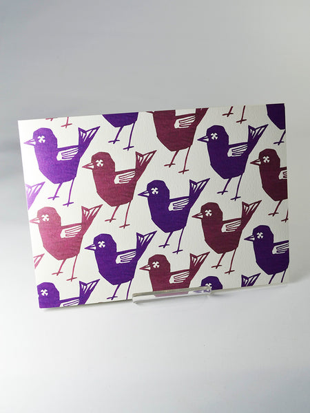 Fruity Blackbirds by Joan Charnley (original 1959 Gouache design from Joan Charnley's sketchbooks)