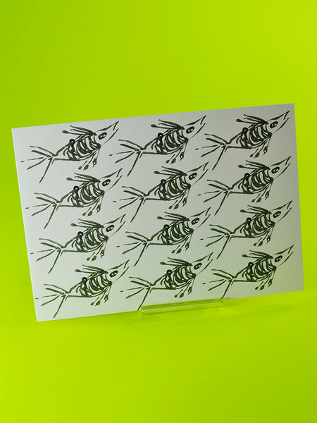 Olive Fish by Joan Charnley (original 1970 watercolour design from Joan Charnley's sketchbooks)