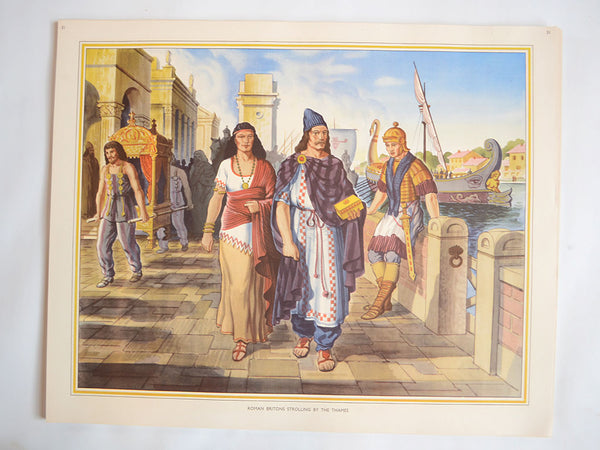 Macmillan's Teaching in Practice Primary Education Classroom Poster: No 31 - Roman Britons Strolling by the Thames