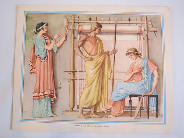 Macmillan's Teaching in Practice Primary Education Classroom Poster: No 9 - Spinning and Weaving in Ancient Greece