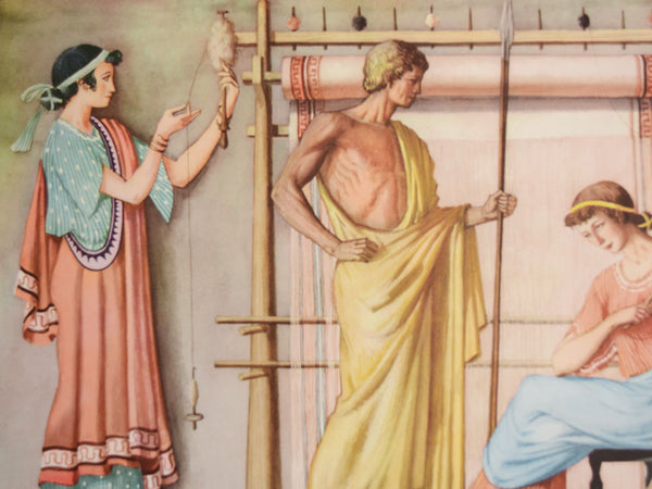 Macmillan's Teaching in Practice Primary Education Classroom Poster: No 9 - Spinning and Weaving in Ancient Greece