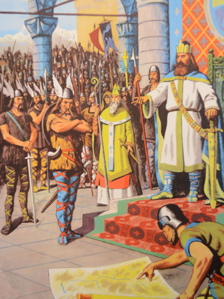 Macmillan's Teaching in Practice Primary Education Classroom Poster: No 37 - Wittekind Submits to King Charlemagne
