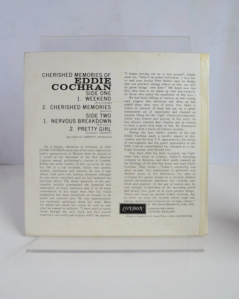 Cherished Memories of Eddie Cochran (London American Recordings / REG 1301)