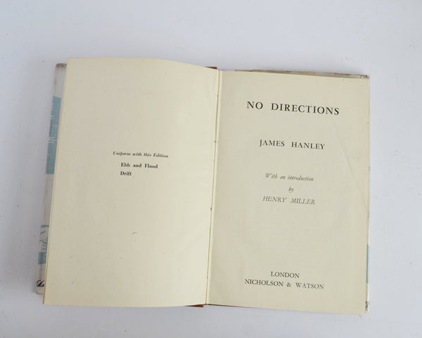No Directions by James Hanley (Nicholson & Watson / 1946)