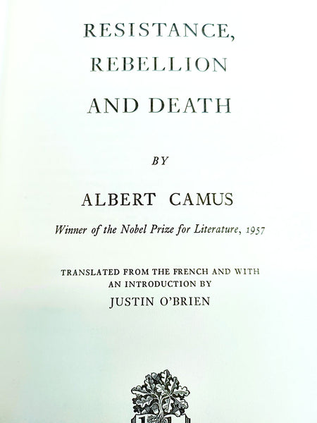 Resistance, Rebellion and Death by Albert Camus (Hamish Hamilton / 1961)