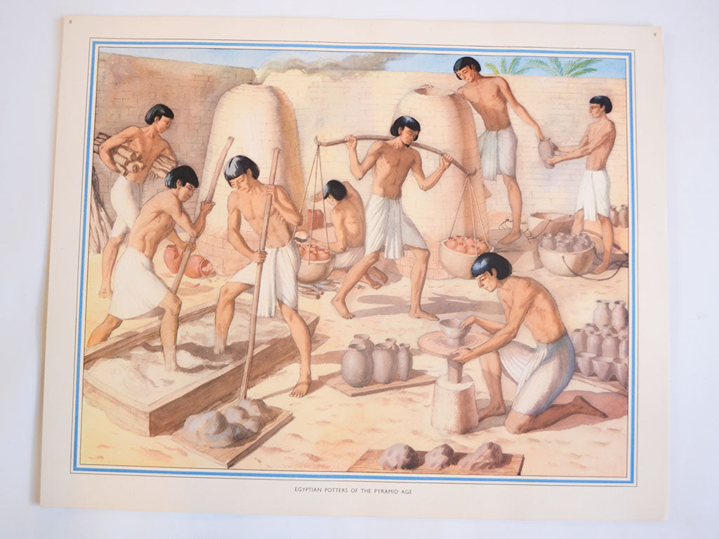 Macmillan's Teaching in Practice Primary Education Classroom Poster: No 8 - Egyptian Potters of the Pyramid Age