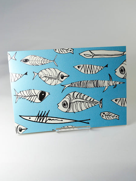 Mono Fish by Joan Charnley (original 1946 charcoal pencil on paper design from Joan Charnley's sketchbooks)