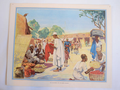Macmillan's Teaching in Practice Primary Education Classroom Poster: No 96 - The Mud-Made City of Kano, Nigeria