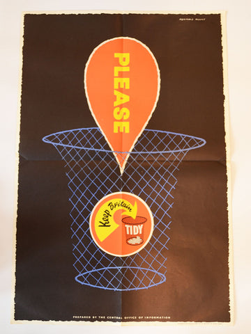 'Please Keep Britain Tidy' Original Poster by Reginald Mount: Prepared by the Central Office of Information (UK / 1959)
