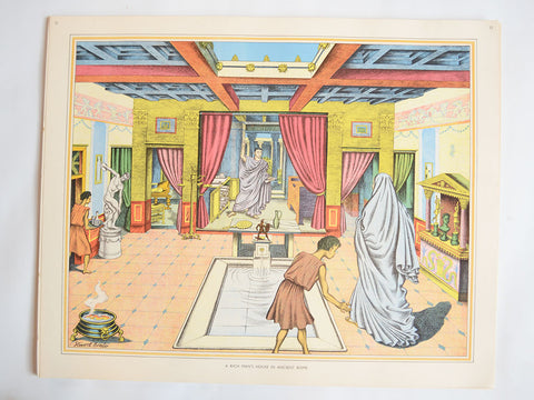 Macmillan's Teaching in Practice Primary Education Classroom Poster: No 32 - A Rich Man's House in Ancient Rome