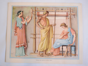 Macmillan's Teaching in Practice Primary Education Classroom Poster: No 9 - Spinning and Weaving in Ancient Greece