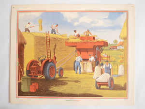 Macmillan's Teaching in Practice Primary Education Classroom Poster: No 105 - Threshing in England