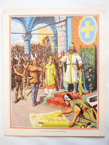 Macmillan's Teaching in Practice Primary Education Classroom Poster: No 37 - Wittekind Submits to King Charlemagne
