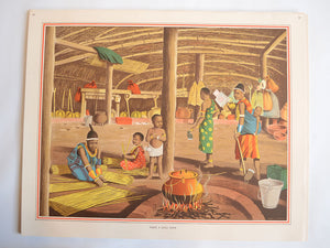 Macmillan's Teaching in Practice Primary Education Classroom Poster: No 9 - Inside a Zulu Home